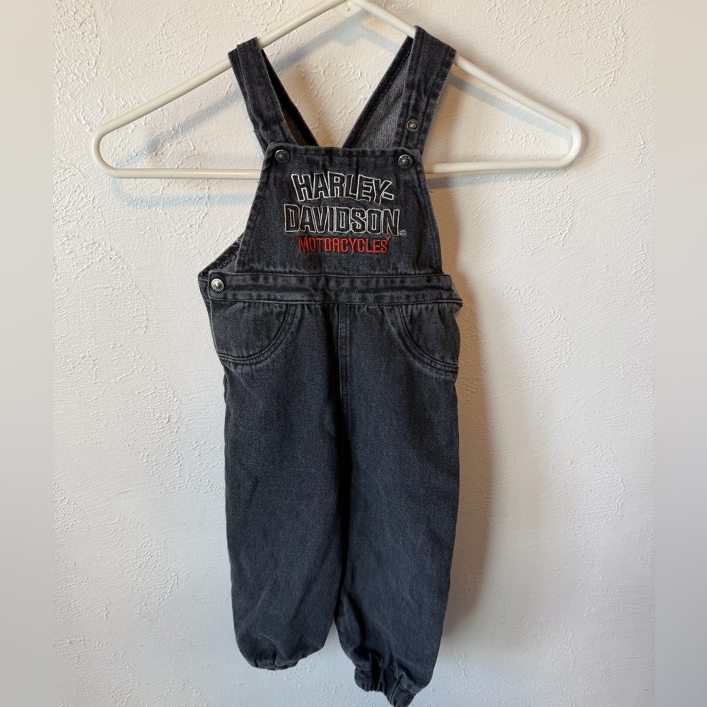 Harley-Davidson Black Denim Kids Overalls